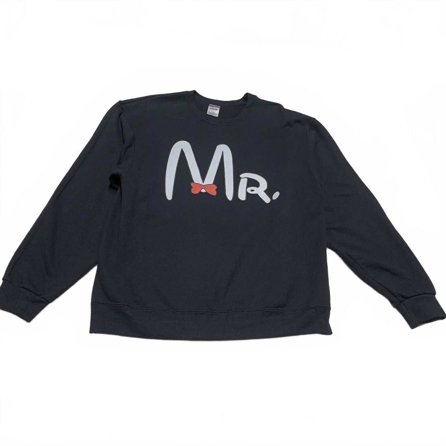 Jerzees Couples Matching Mr & Mrs Sweatshirts Small Large Black