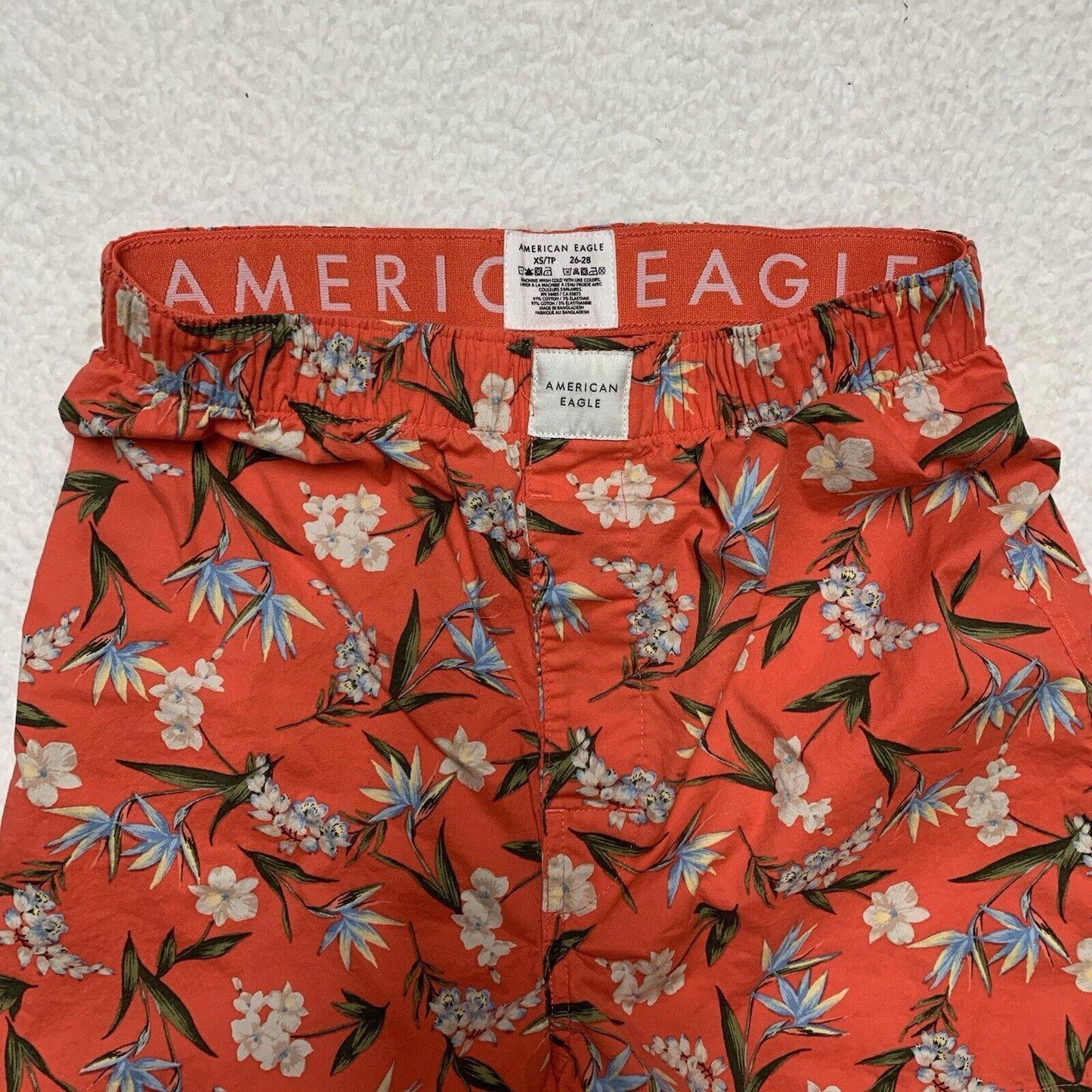 American Eagle Boxer Shorts Floral Print Stretch SIZE XS 26-28