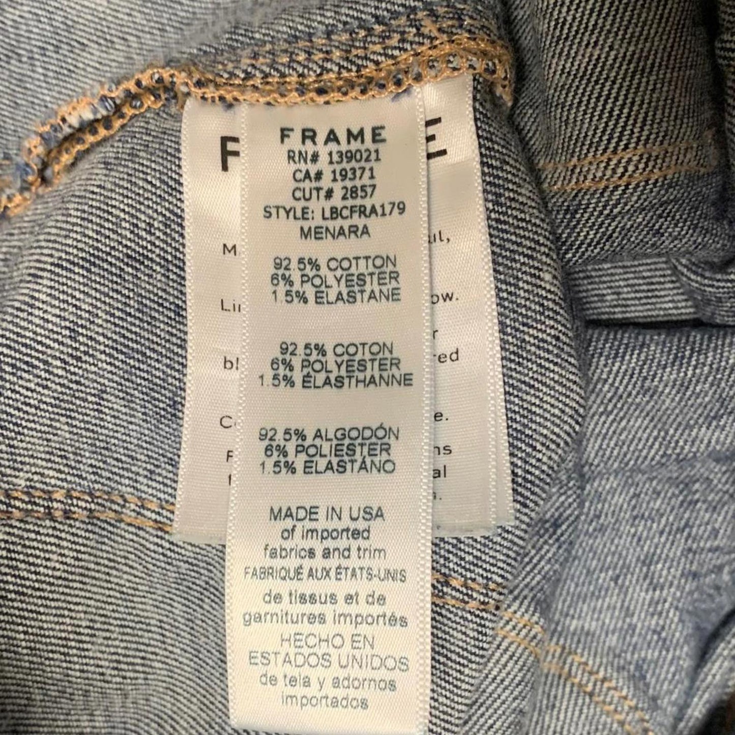 FRAME Le Bardot Crop Flare Jeans Womens Sz 23 Blue W24x26.5 USA
