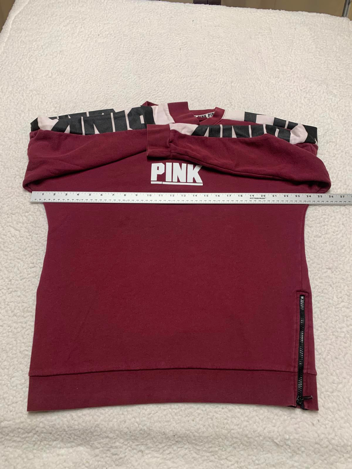 PINK Womens Size Medium Burgundy Pullover Logo Sweatshirt