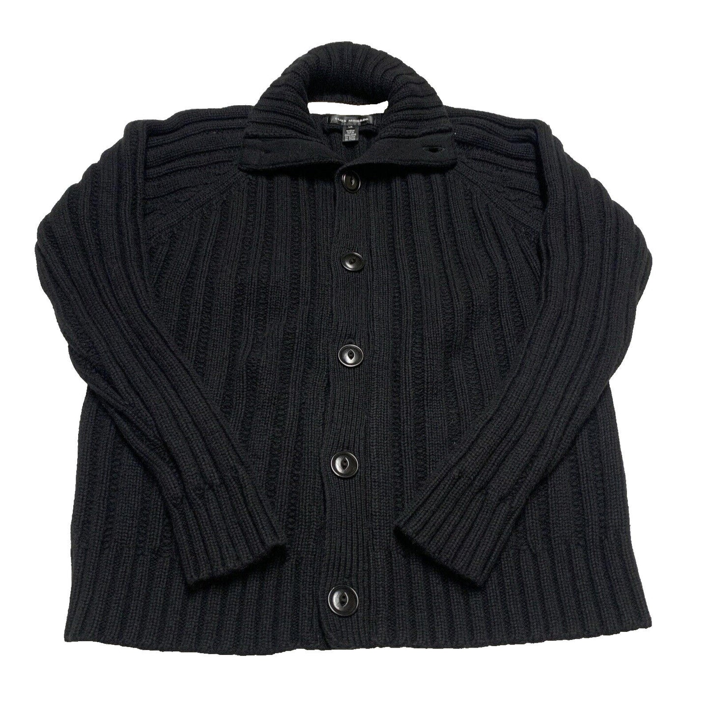 Club Monaco Men's Unisex Size Large Black Button Down Knit Cardigan