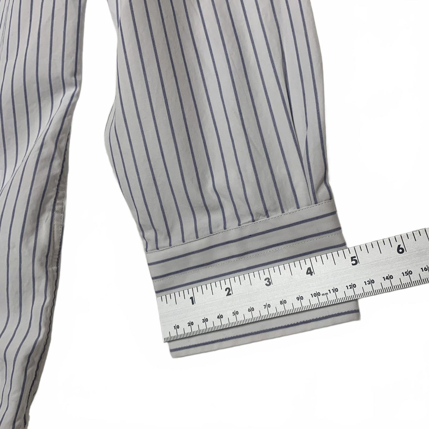 Banana Republic Men's Size XL Slim Fit White Blue Striped Button-Up Shirt