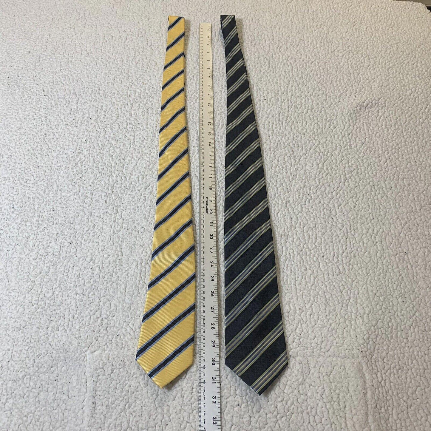 Alexander Julian Colours Men’s Ties Striped Navy And Yellow Preowned Lot Of 2