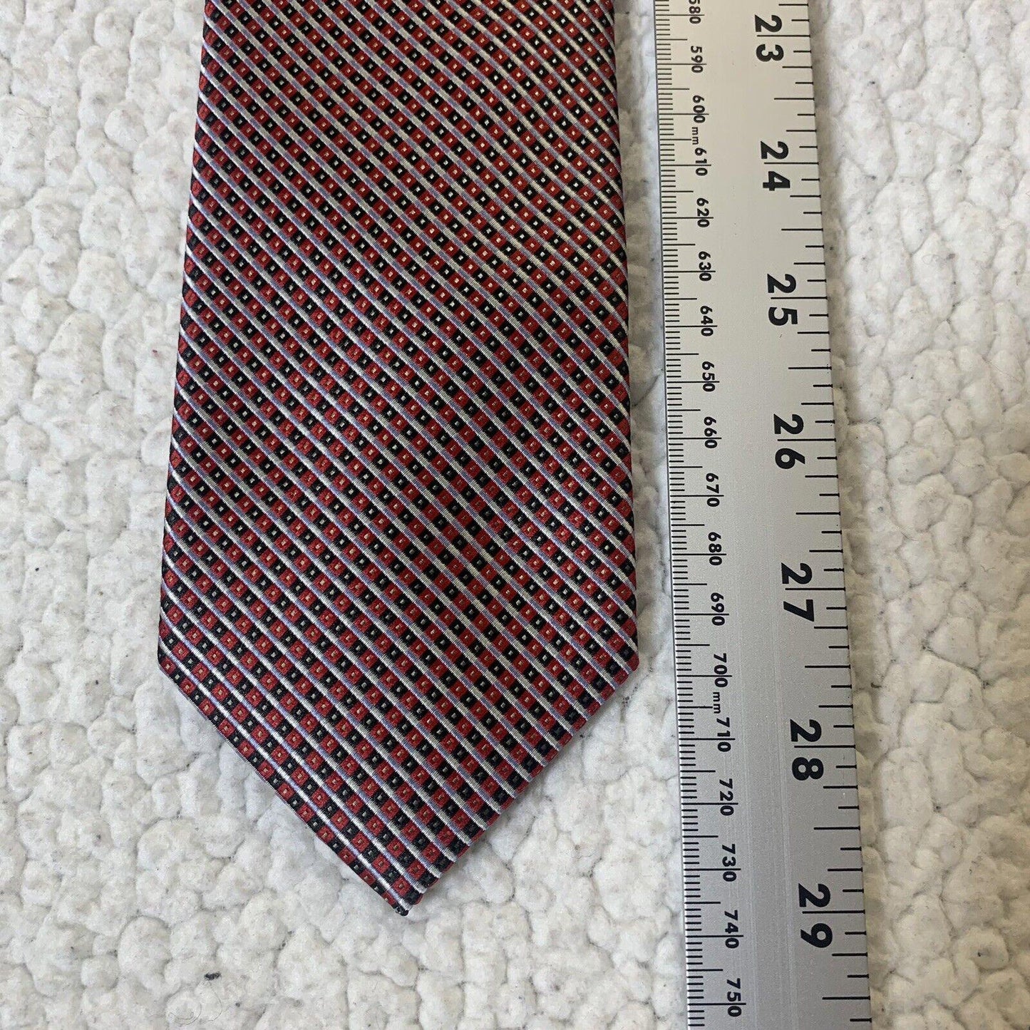 Giorgio Brutini Tie Red Black Tiny Geometric Print Pattern