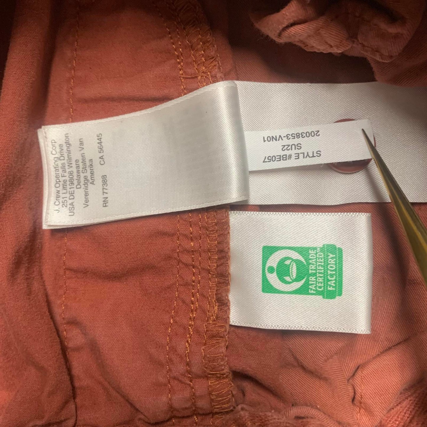J. Crew Men's XSmall Brick red color Casual Shorts Cotton Pockets W25