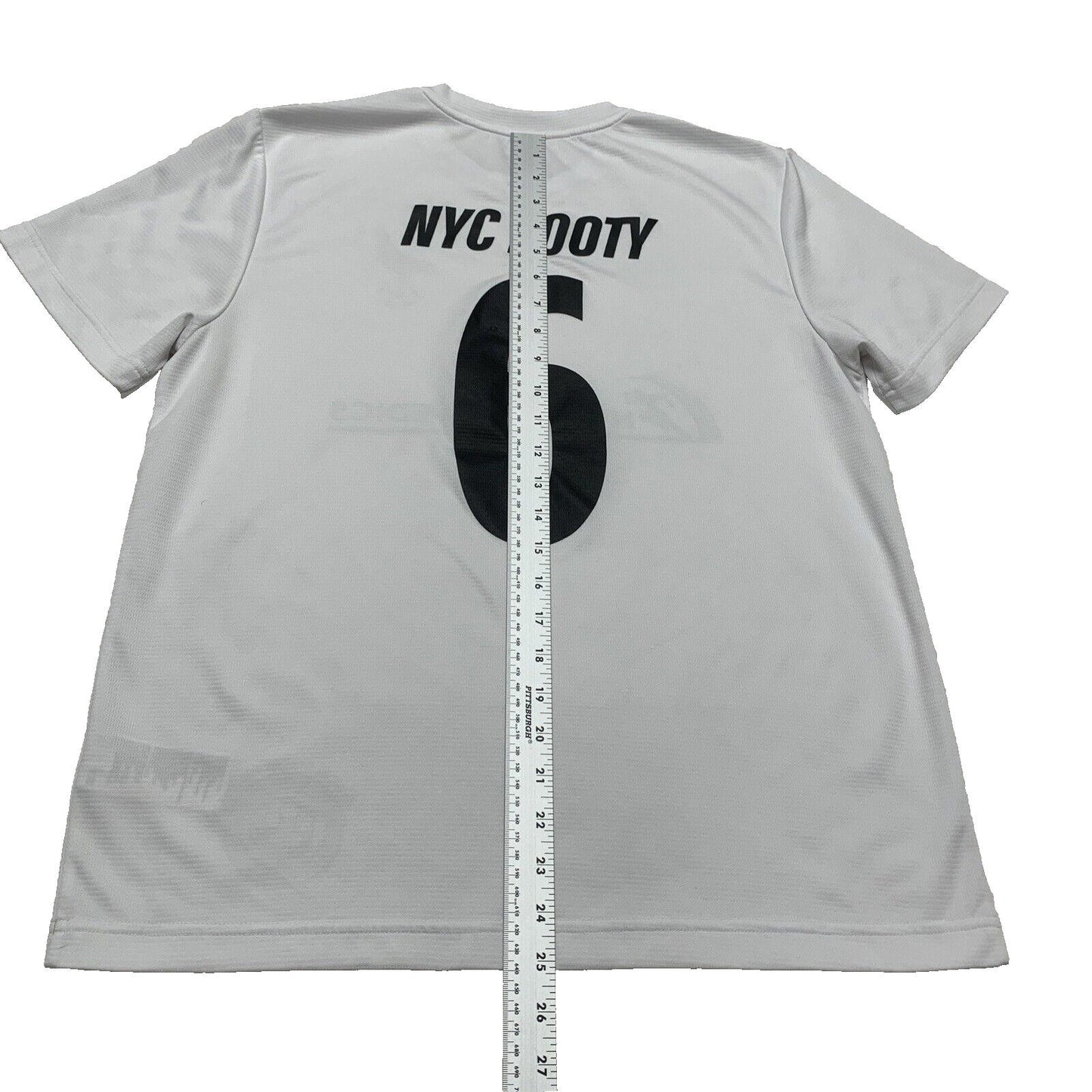 Umbro Men’s Size Medium White NYC Footy Soccer Jersey Polyester Sports Clothes
