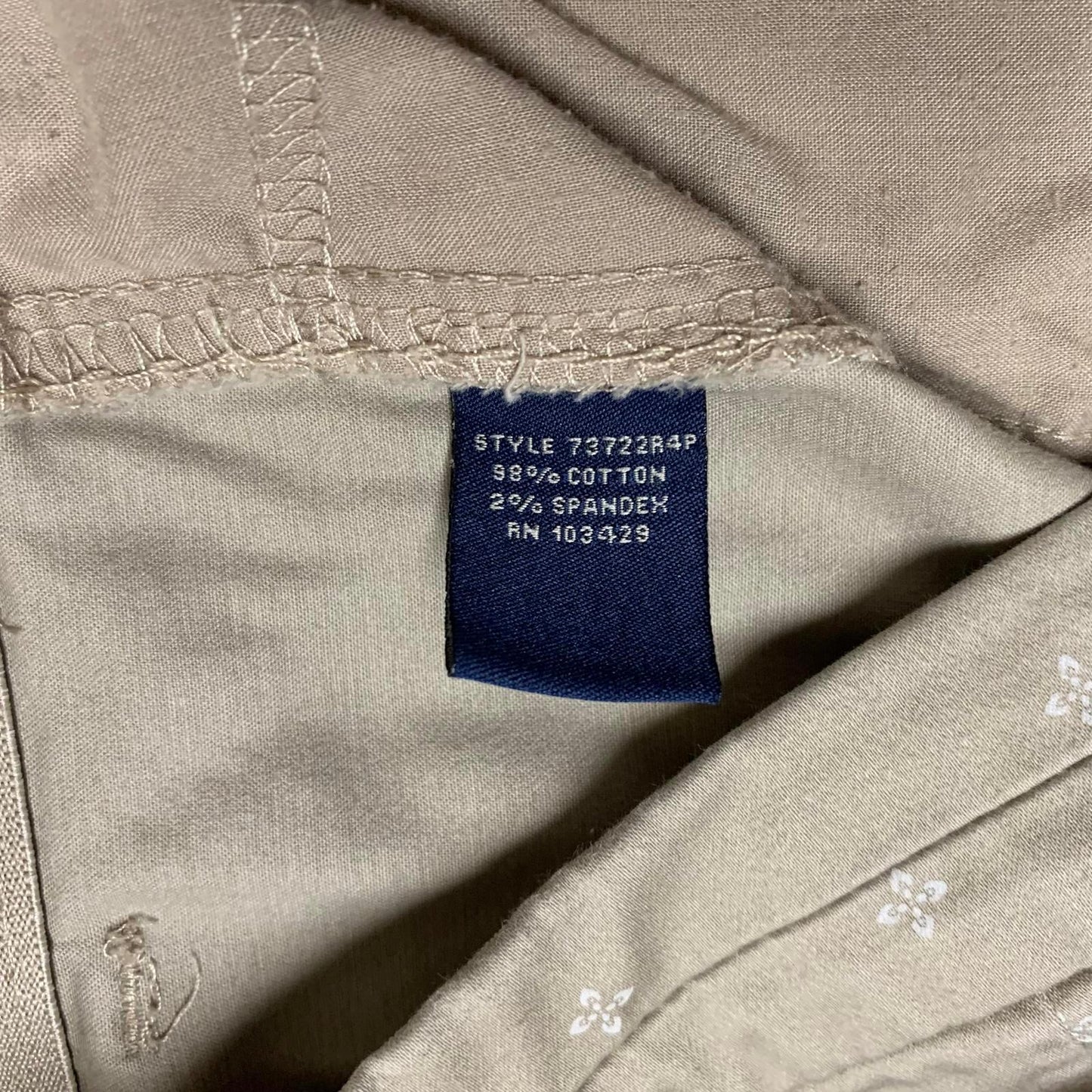 Khakis & Co. Women's Sz 18 Khaki Printed Cropped Pants W40x20L