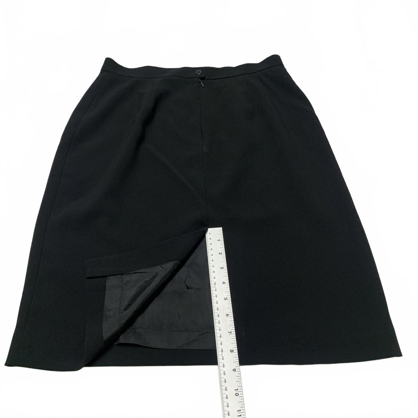 Vintage Jones New York Platinum Womens Sz 12 Black Pencil Skirt W30