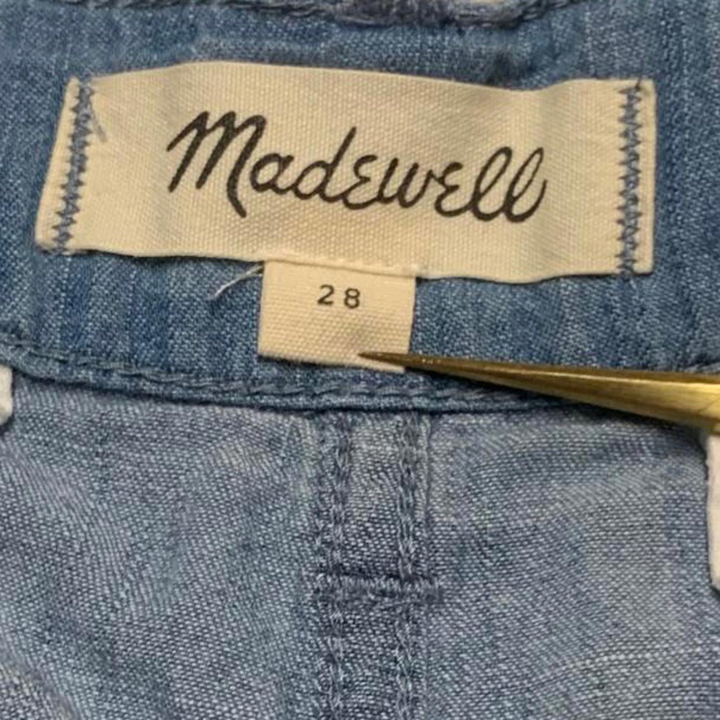 Madewell Women's Sz 28 Blue Chambray Bermuda Shorts W30