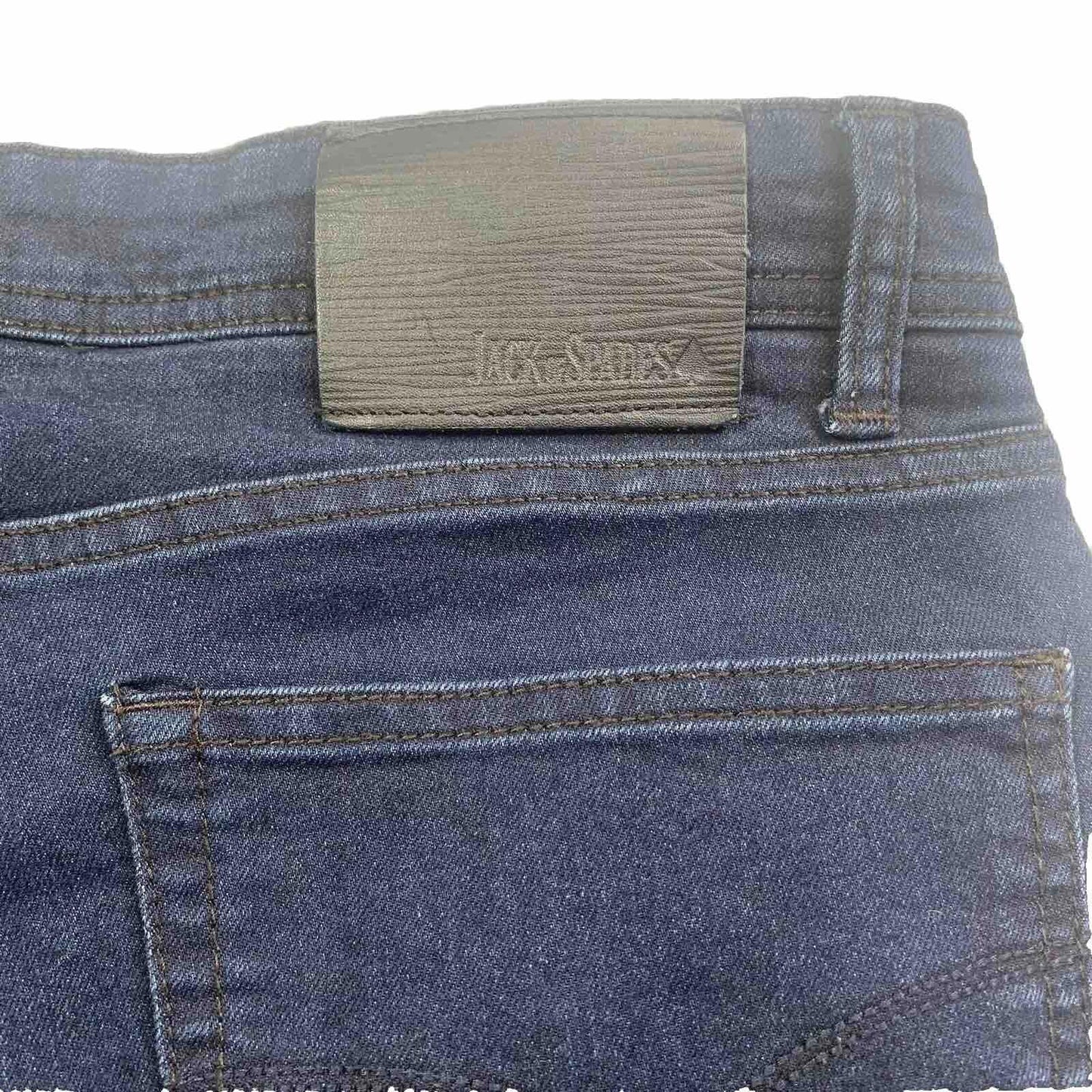 Jack of Spades Men's Jeans 33 x 26.5 Altered Dark Blue Straight Leg Classic Fit