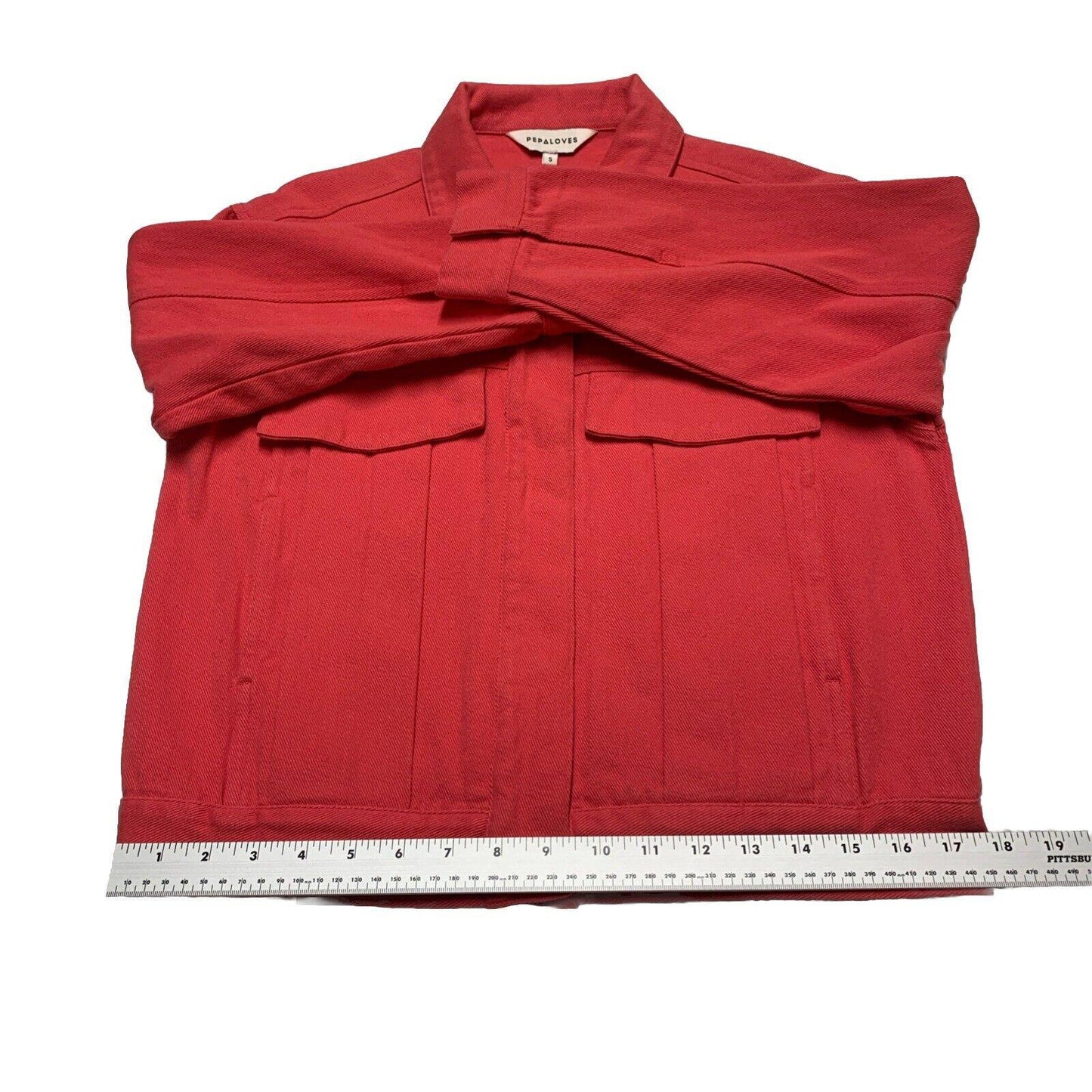 Anthropologie Pepaloves Women’s Small Cranberry Jean Jacket