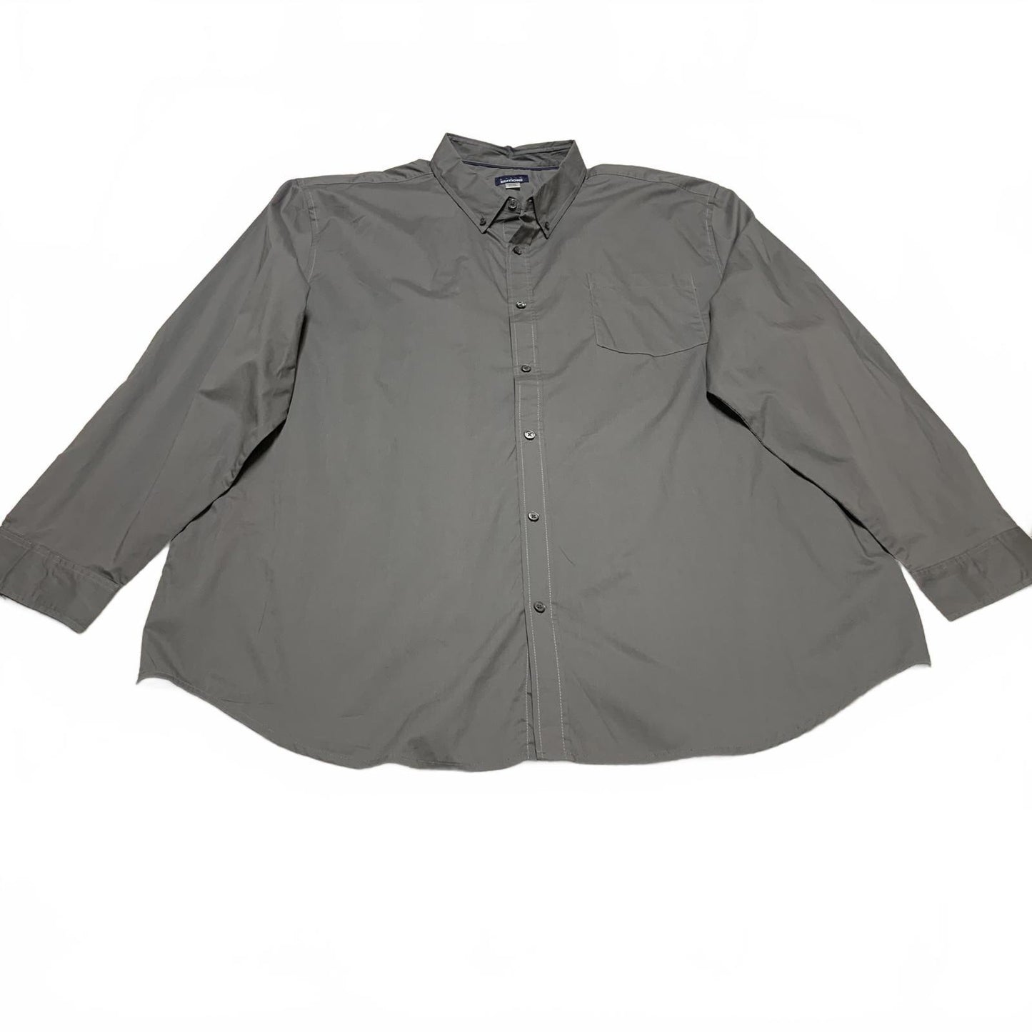 Basic Editions Men’s 4XLT Charcoal Gray Classic Button-Up Shirt