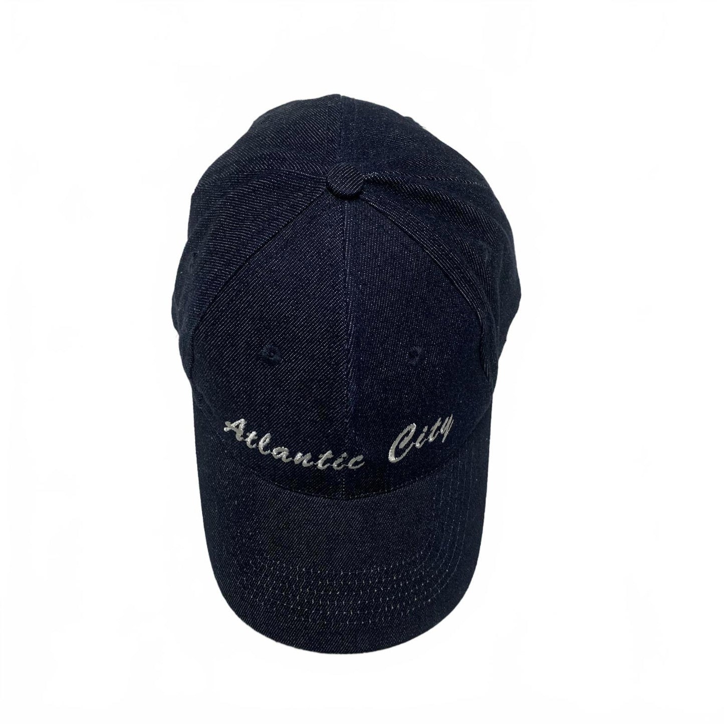 Atlantic City Baseball Cap Unisex One Size Fits All Dark Denim Blue Cotton Hat