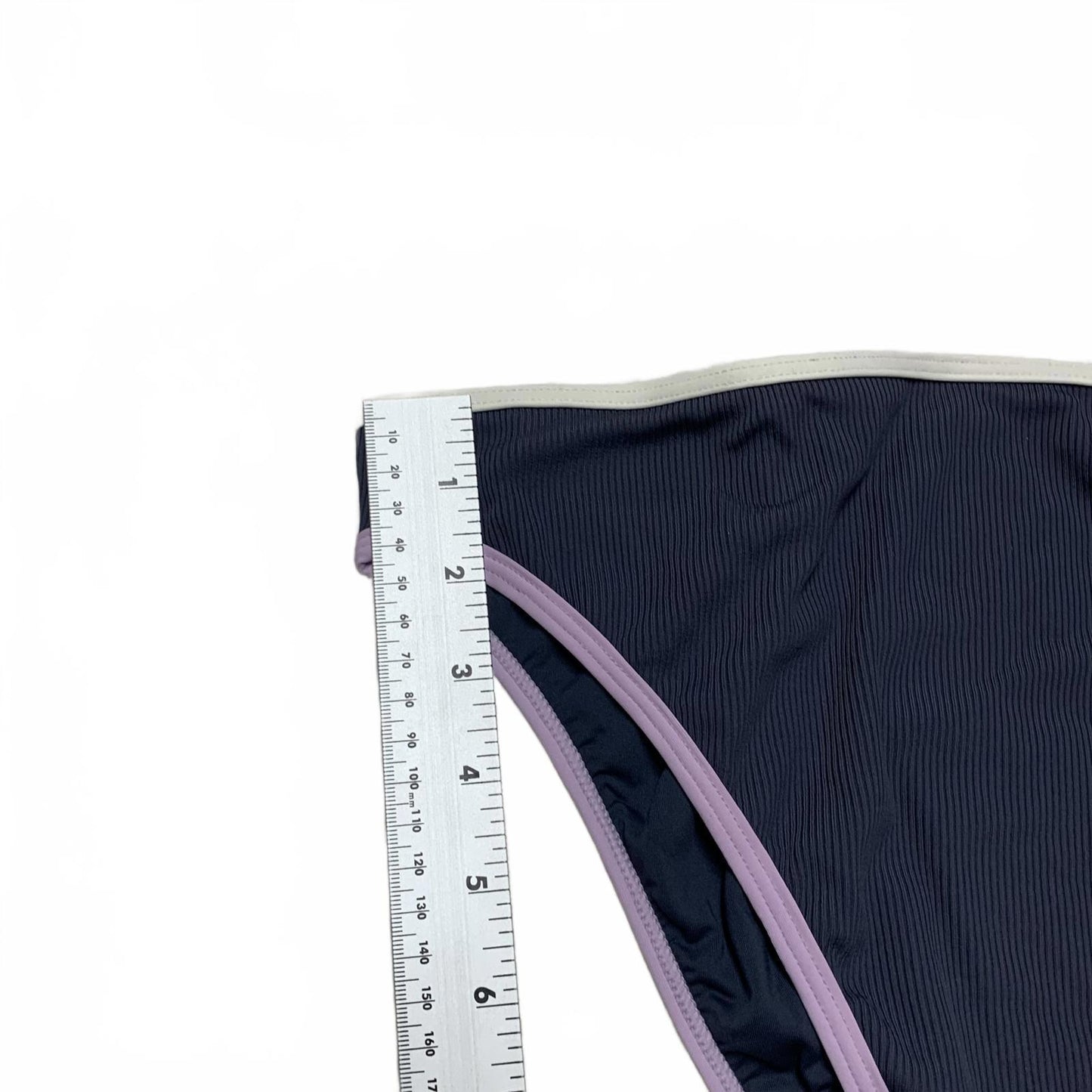 L*SPACE Women's Size XLarge Gray & Lilac Ribbed Bikini Bottoms