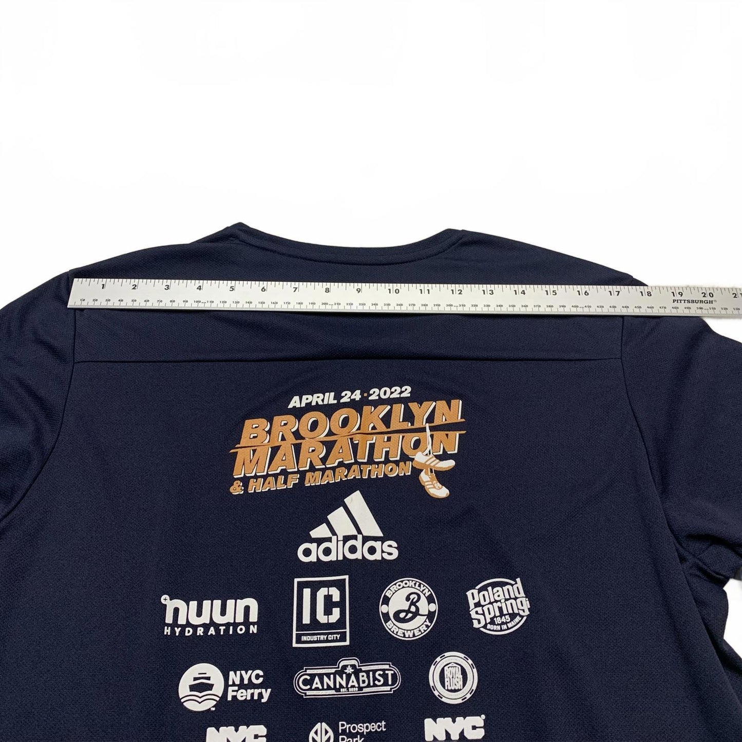 Adidas Brooklyn Marathon 2022 Men’s Size XL Navy Blue T-Shirt Aeroready