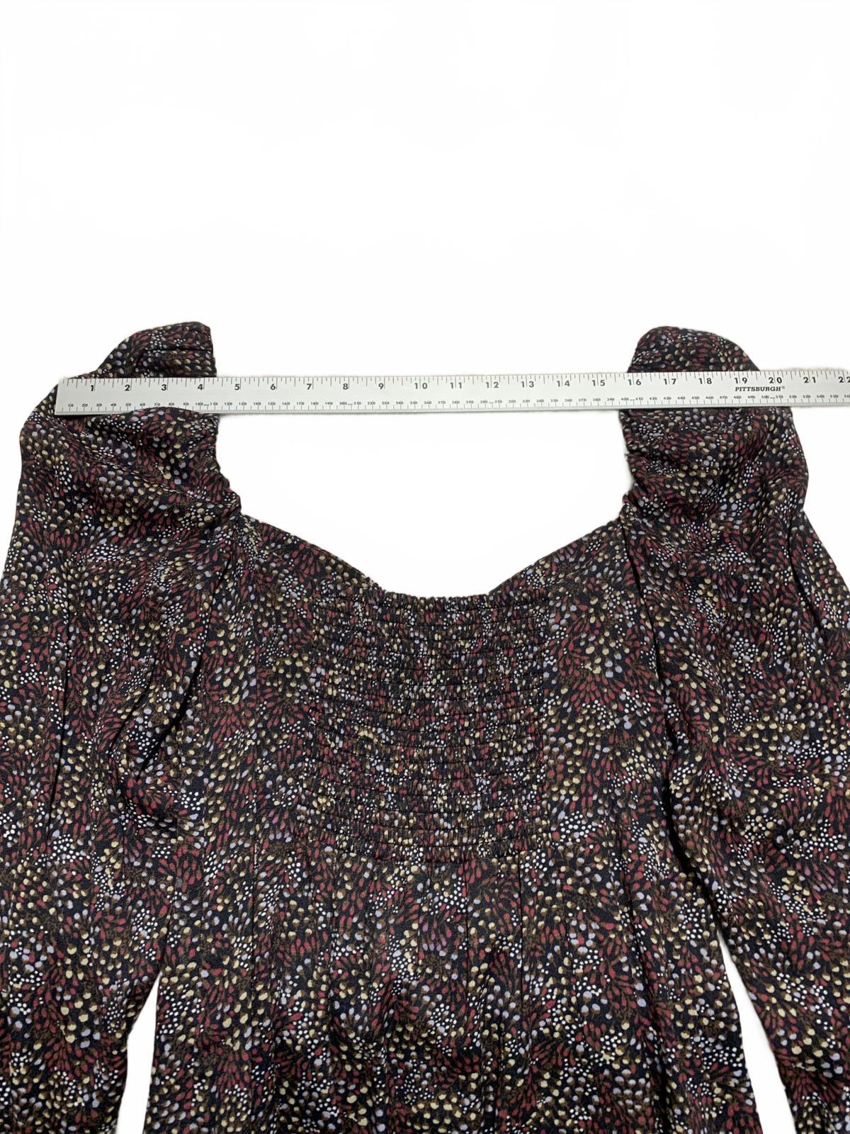Wilfred Womens Size 8 Floral Pattern Long Sleeve Dress Puff Shoulders