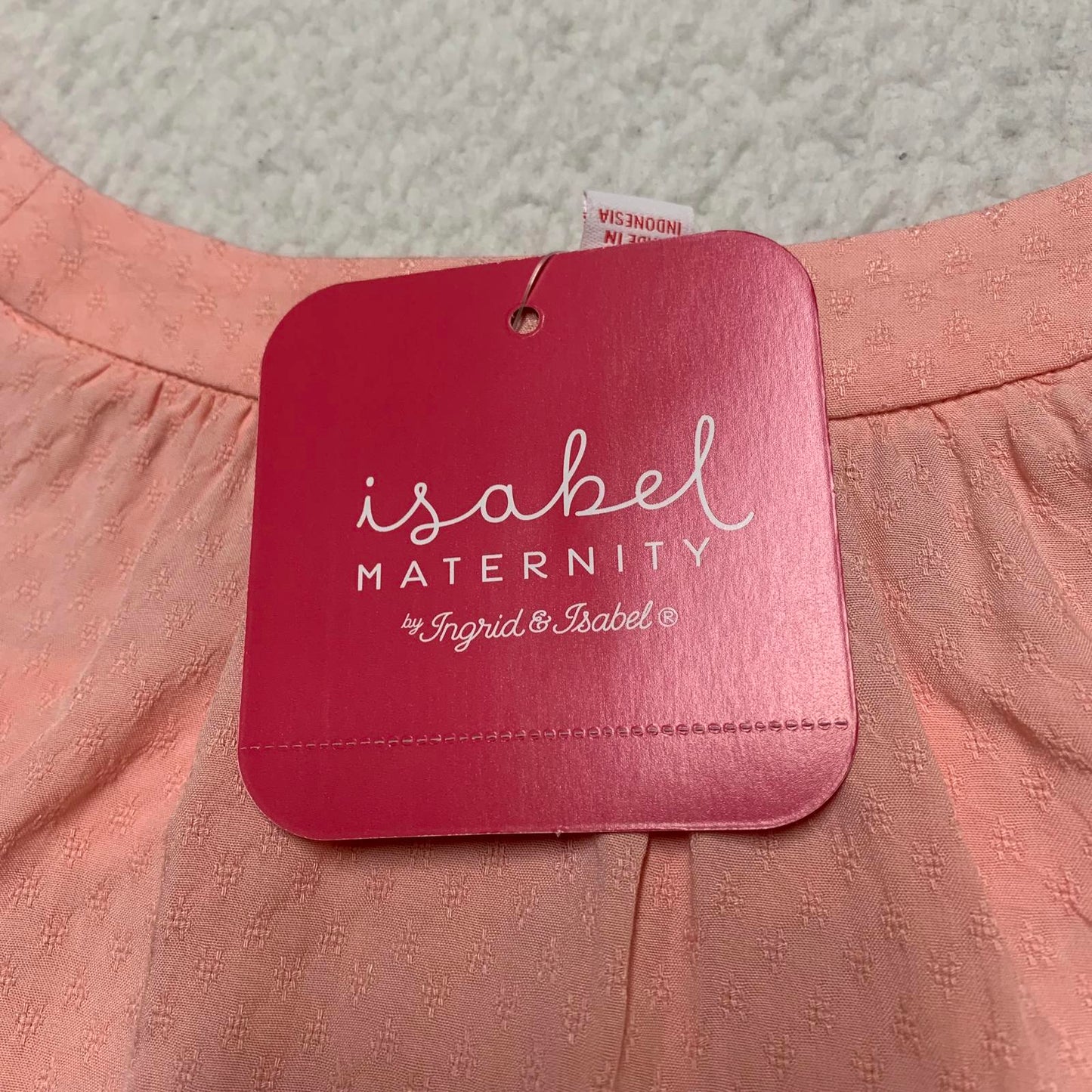 Isabel Maternity Women's Size XXL Peachy Pink Peasant Shirt