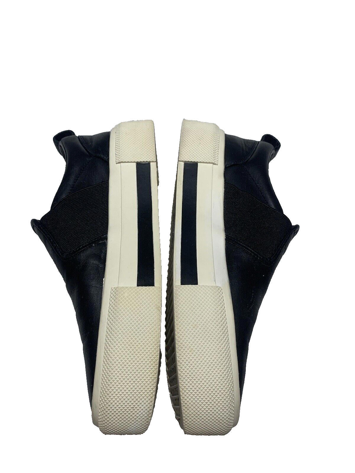 KENDALL + KYLIE Women's 7.5 Black/White Faux Leather Slip On Platform Sneakers