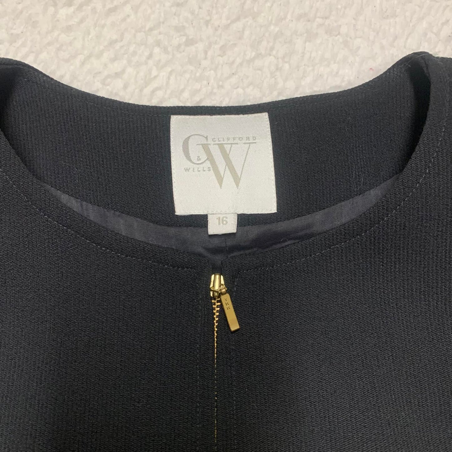 90s Clifford & Wills Women’s Size 16 Black Zip Jacket Blazer VTG