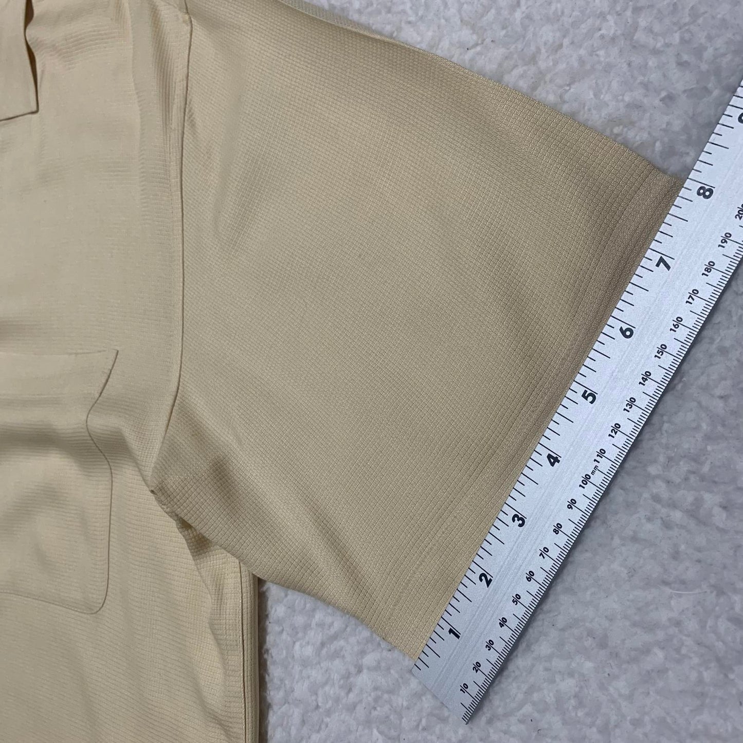 Jos. A. Bank Large Silk Shirt Light Beige Short Sleeves
