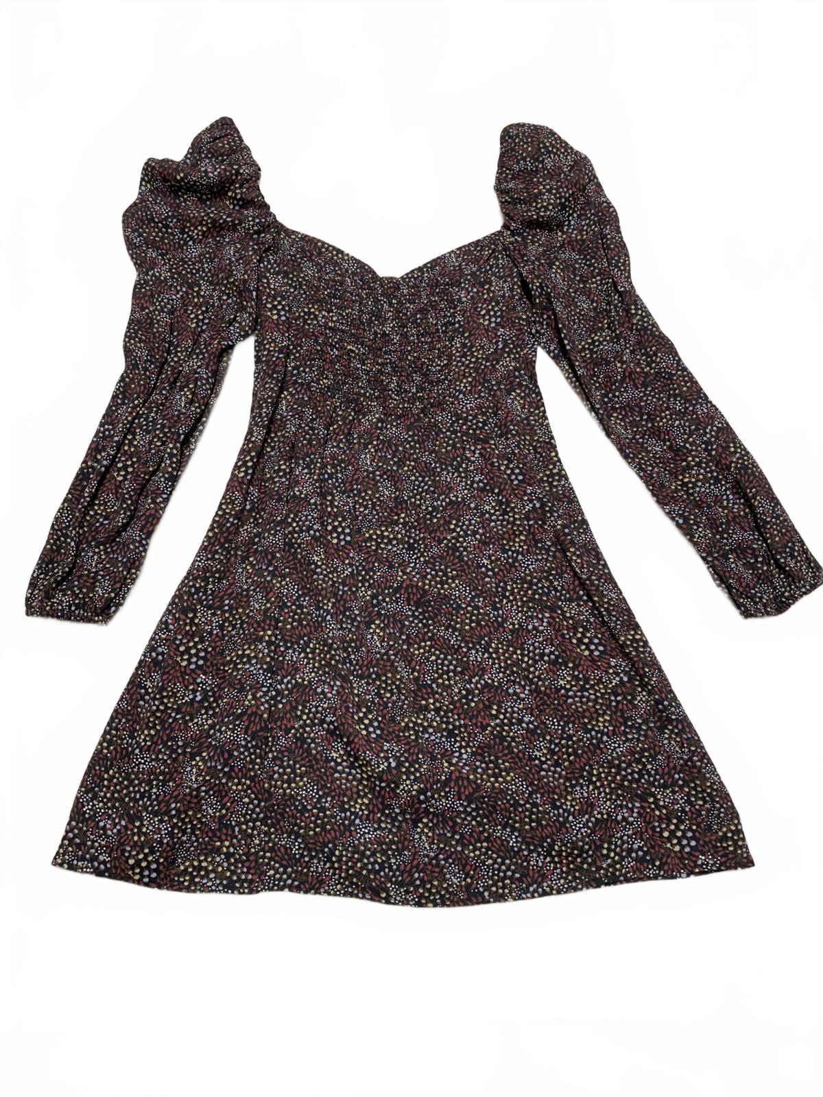 Wilfred Womens Size 8 Floral Pattern Long Sleeve Dress Puff Shoulders