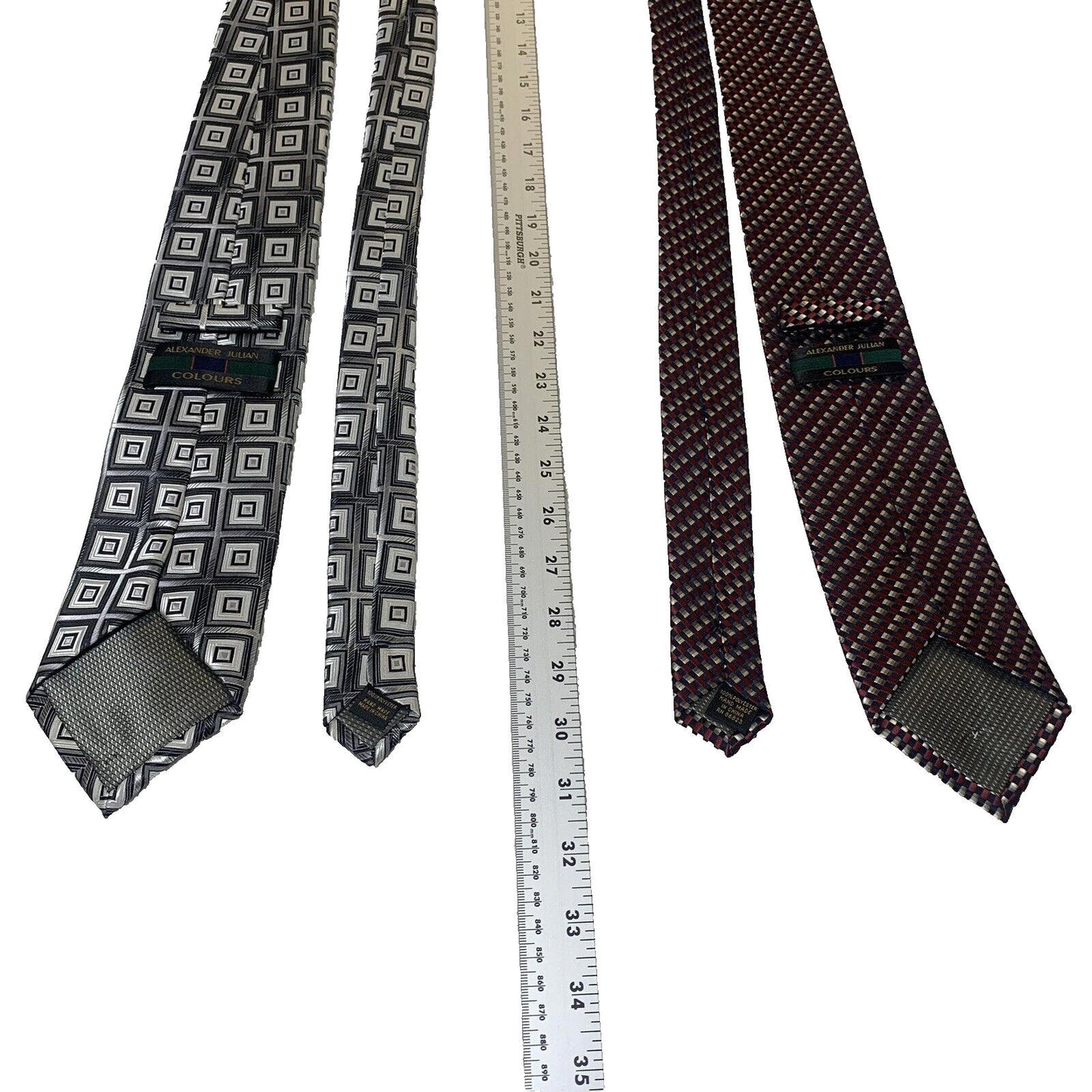 Alexander Julian Colorirá Men’s Geometric Print Ties Red Black Lot of 2