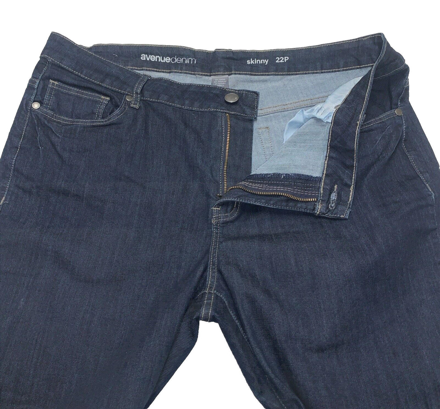Avenue Denim Jeans Women's 22P Plus Dark Blue Stretch
