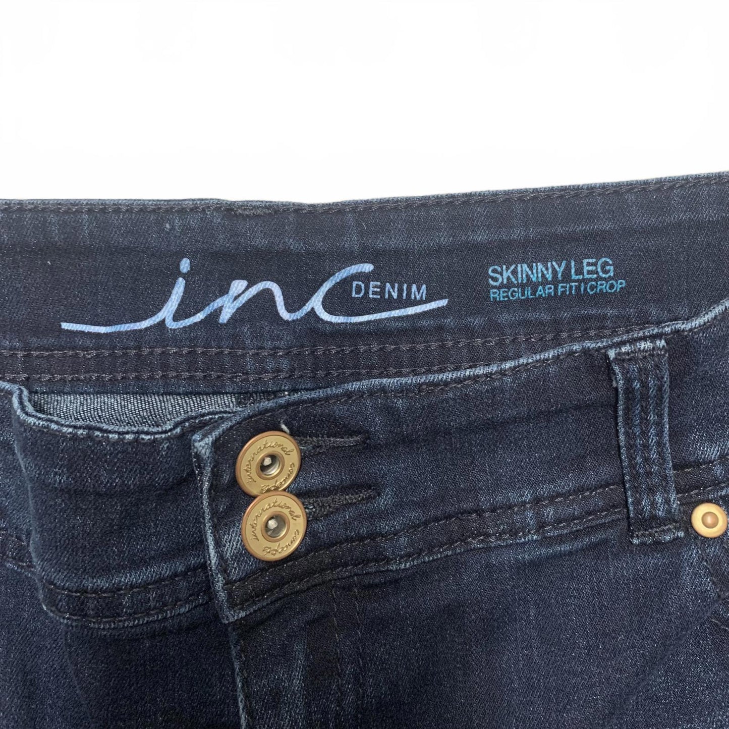INC International Concepts Women's Jeans Sz 12 Cropped Skinny Leg W 34 x 17 L