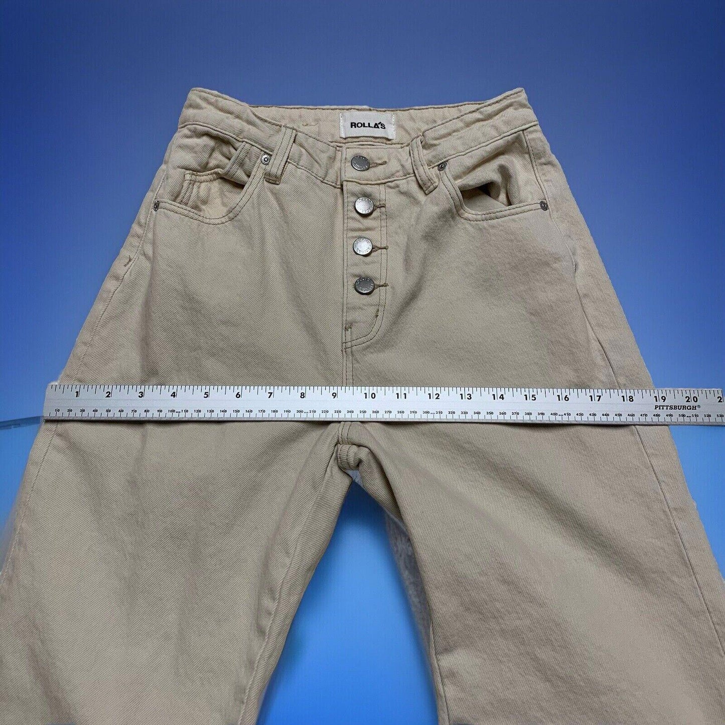 Rolla's Jeans Women’s Sz 25 Flare Beige Button Up Fly Leg