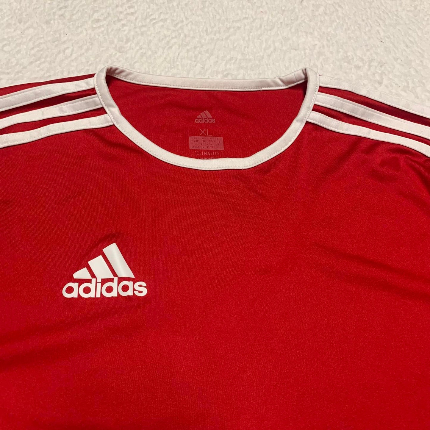 Adidas Unisex Kids X Large Soccer Jersey Red Clima Cool