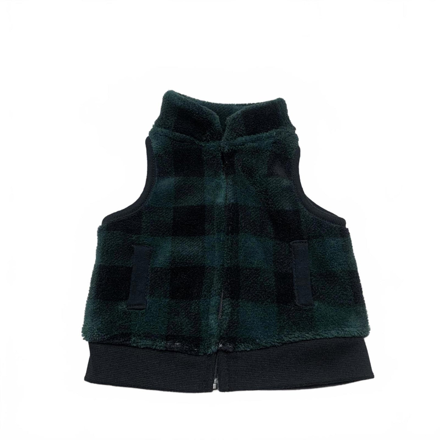 Emporio Baby Unisex 0-3 Months Green Plaid Fleece Vest
