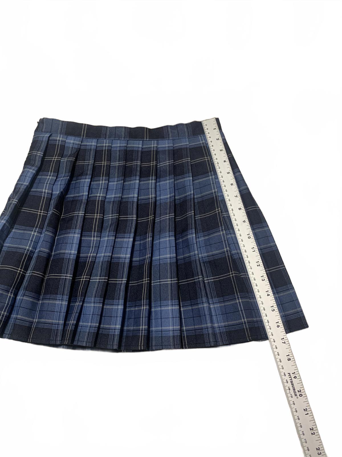 Urban Coco Womens Size Medium Blue Plaid Pleated Mini Skirt Skort