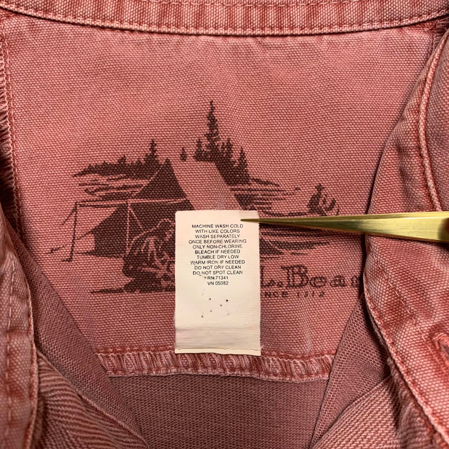 L.L. Bean Men's Size Large Rust Striped Long Sleeve Polo Shirt