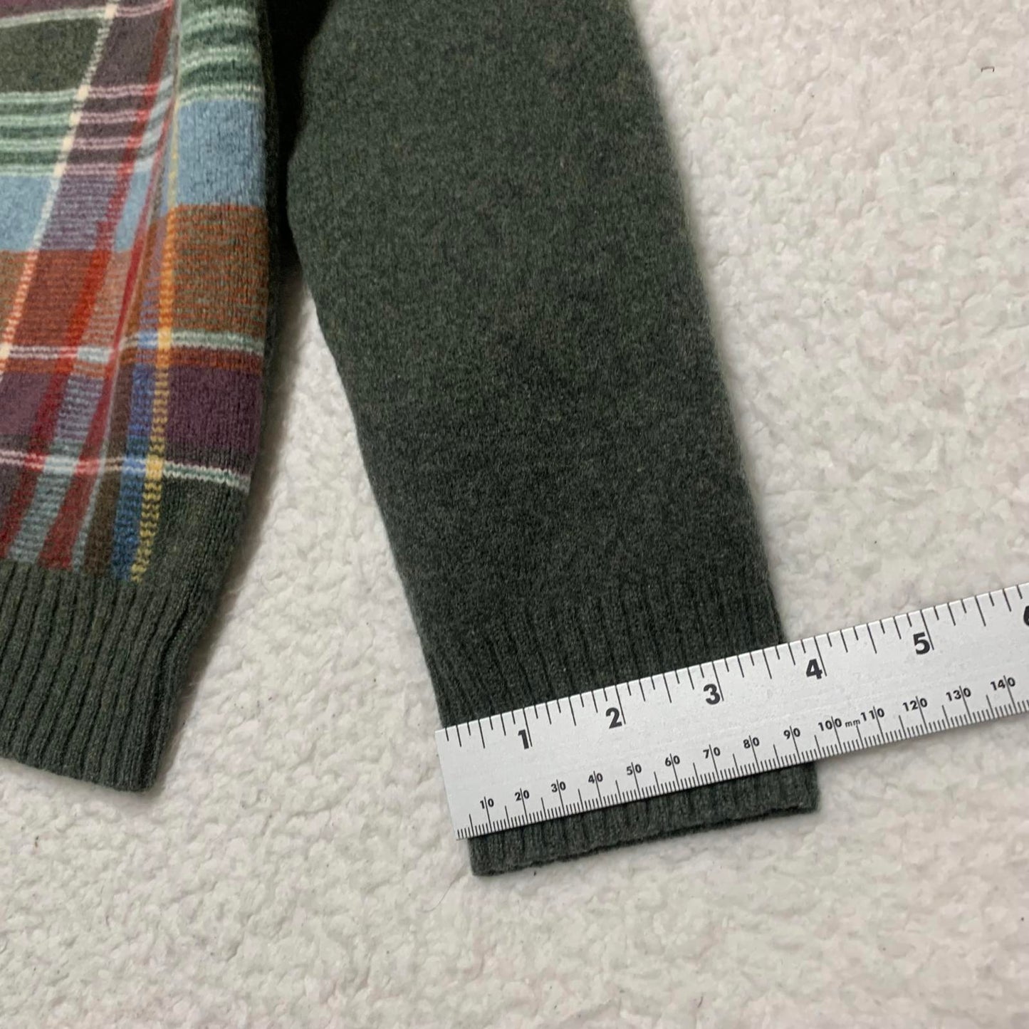 Grant Thomas Men's Size Large Plaid Wool Sweater