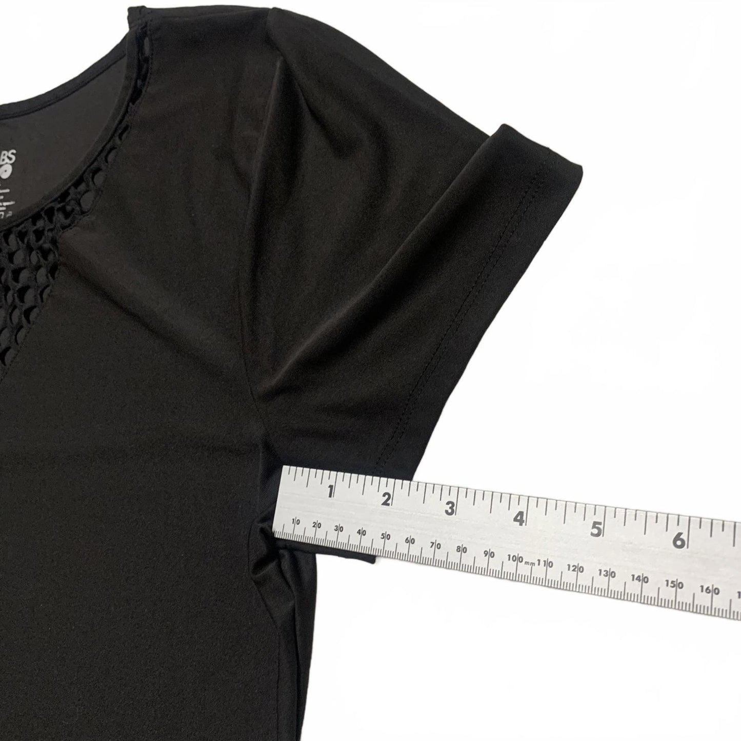 ABS Women's X-Large Black Short Sleeve Top