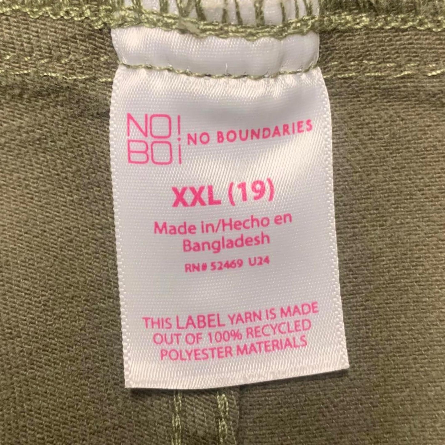 NOBO No Boundaries Womens Sz XXL (19) Olive Green Denim Overalls Shorts W40