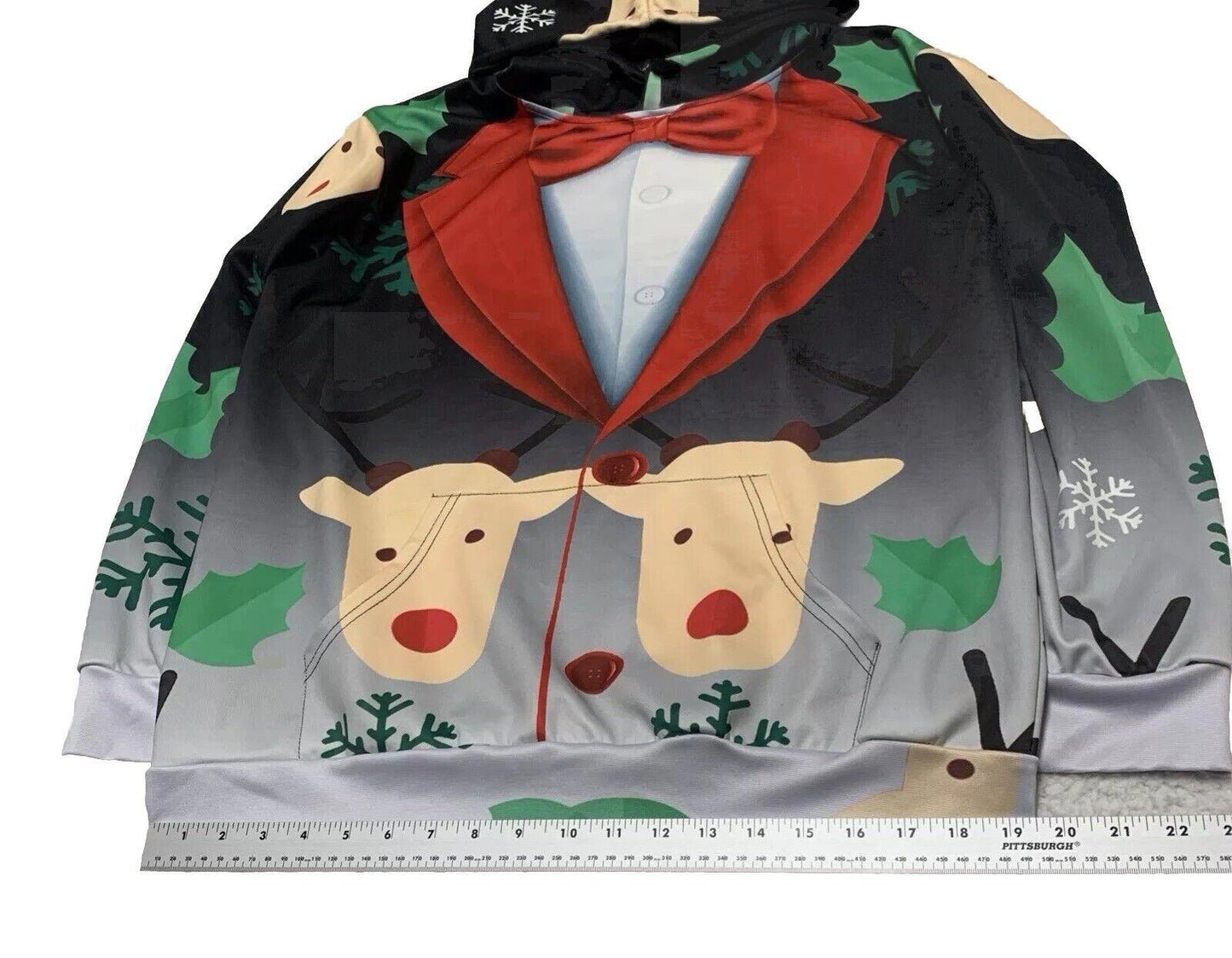 John Hancock Men’s XLarge Tuxedo Ugly Sweater Christmas Pullover Hoodie