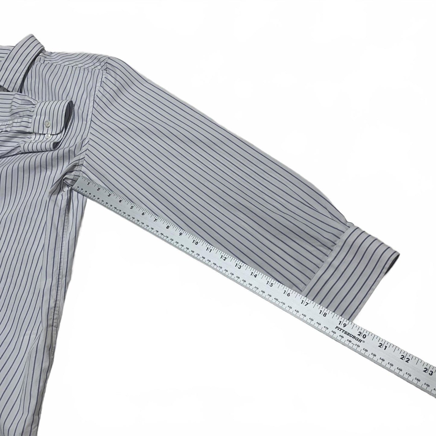 Banana Republic Men's Size XL Slim Fit White Blue Striped Button-Up Shirt