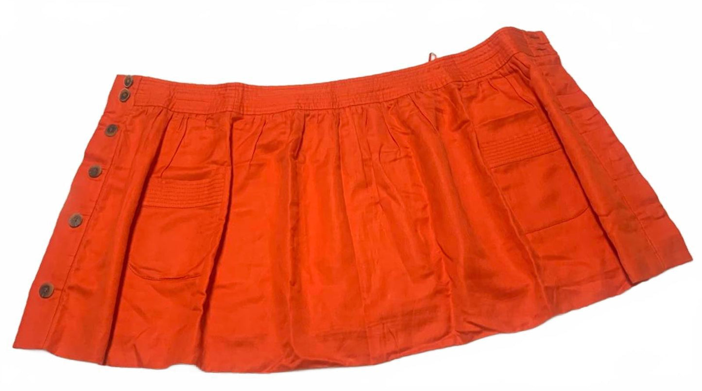 J. Crew Womens Size 4 Orange Button-Front Skirt Pockets W30.5