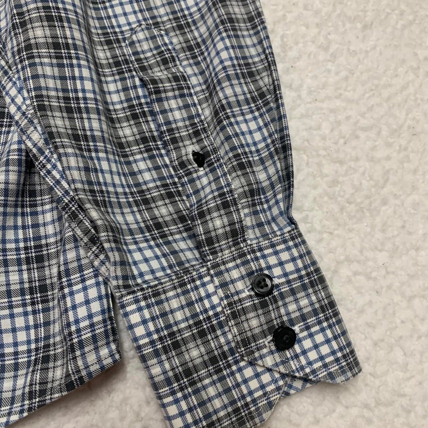 Maker Company Mens Size Large Black Gray Classic Plaid Shirt