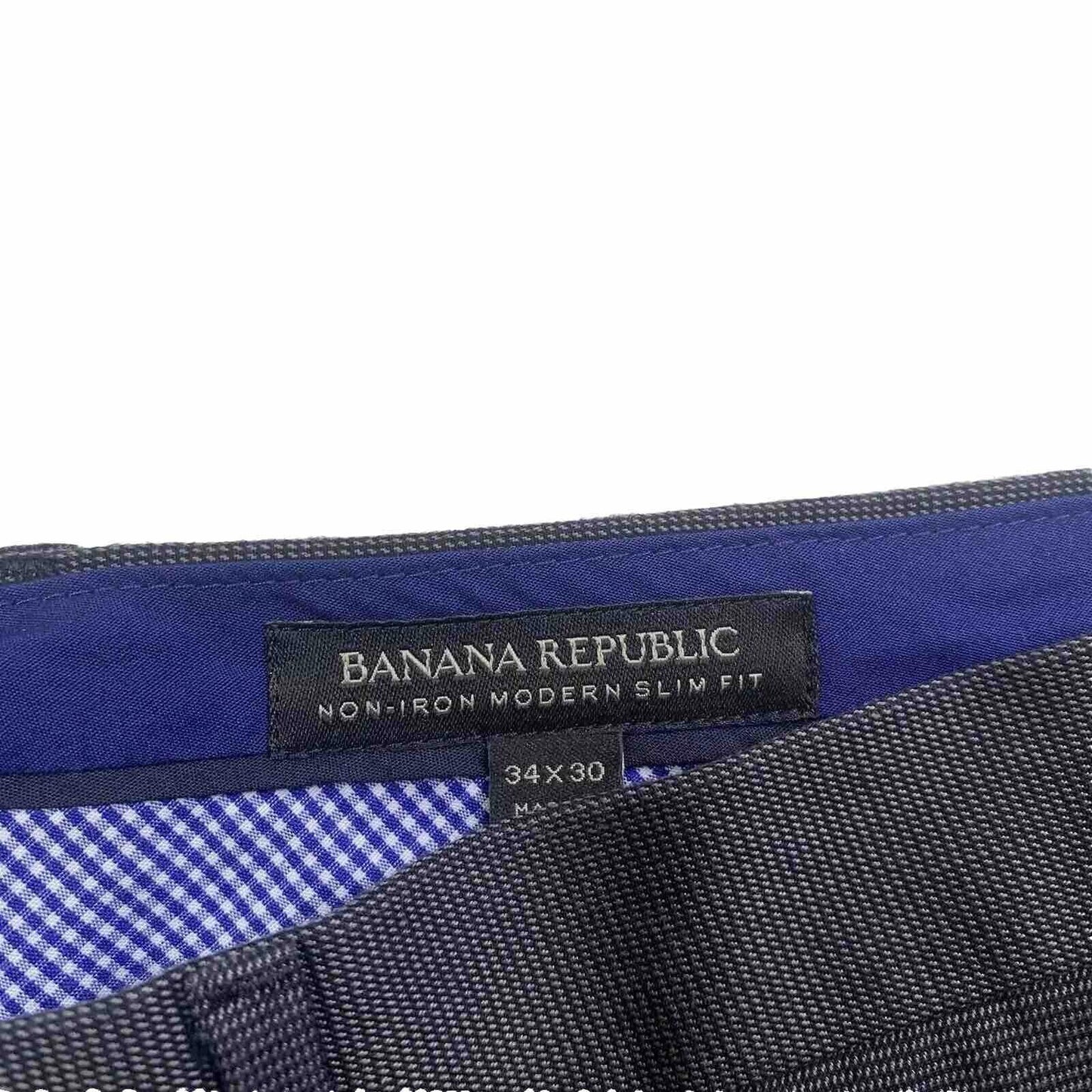 Banana Republic Pant Cotton Gray Charcoal Sz 34/30 Non-Iron