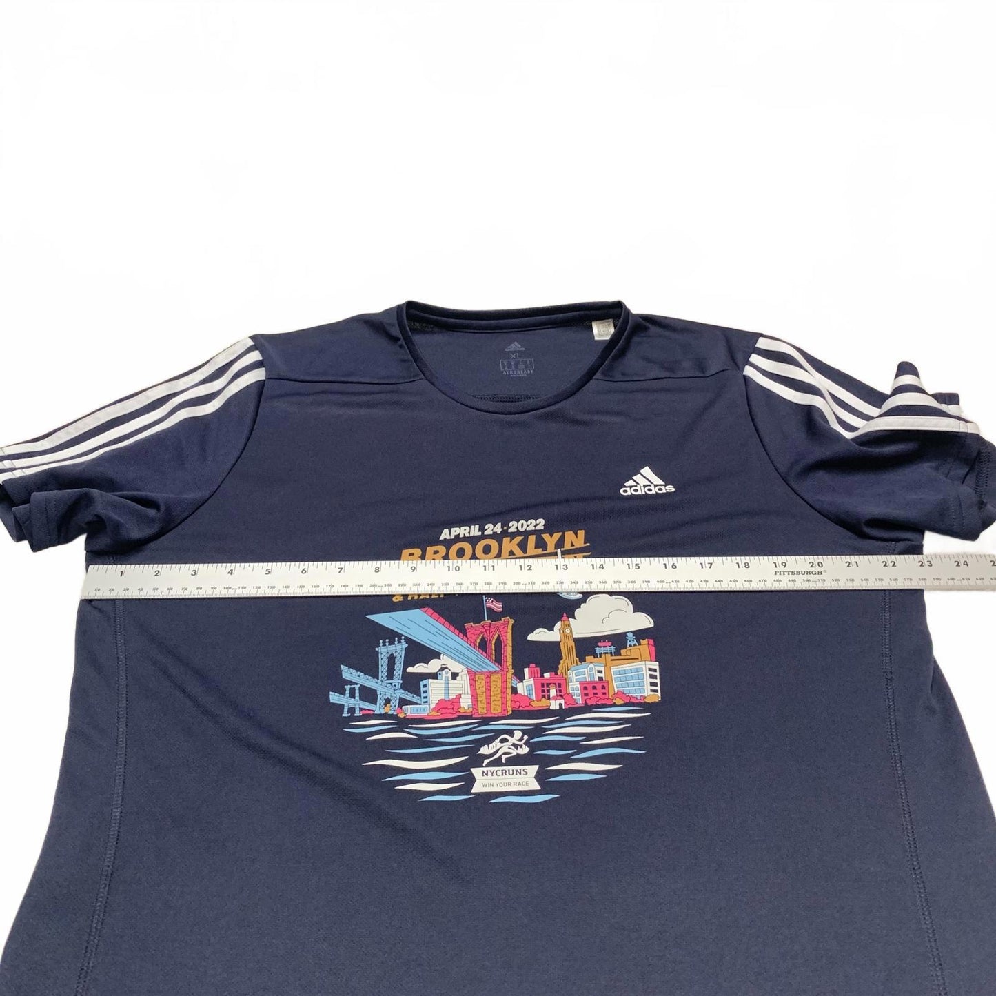 Adidas Brooklyn Marathon 2022 Men’s Size XL Navy Blue T-Shirt Aeroready