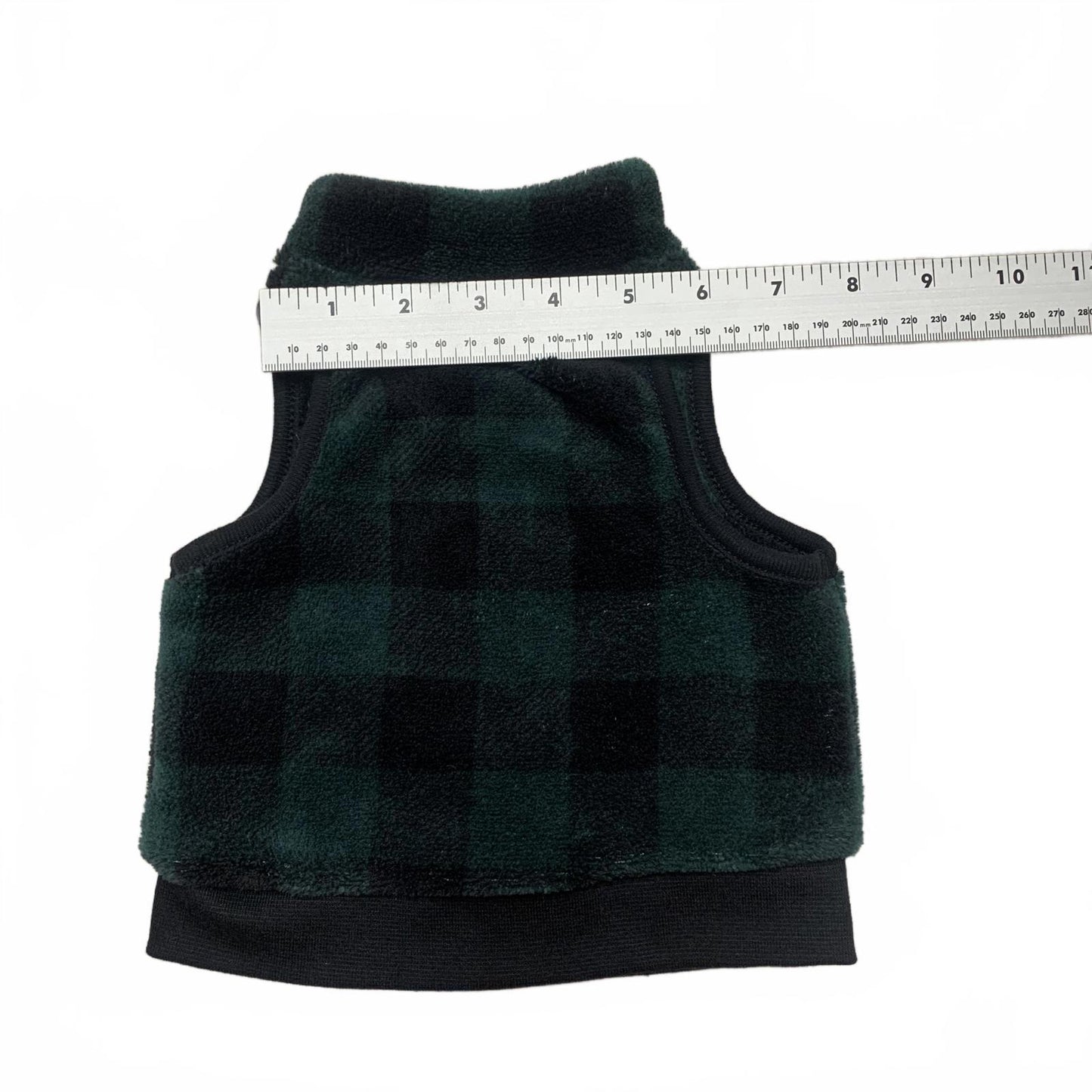 Emporio Baby Unisex 0-3 Months Green Plaid Fleece Vest