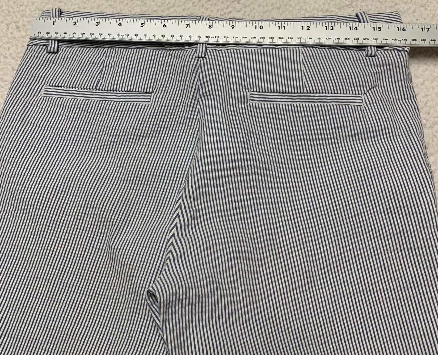 VTG Lila Rose Womens Striped Bermuda Stretch Shorts Sz 10 W32