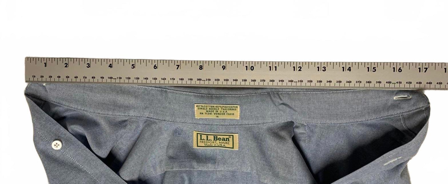 L.L. Bean Men's Size 16/Large Light Blue Short Sleeve Button-Up Shirt