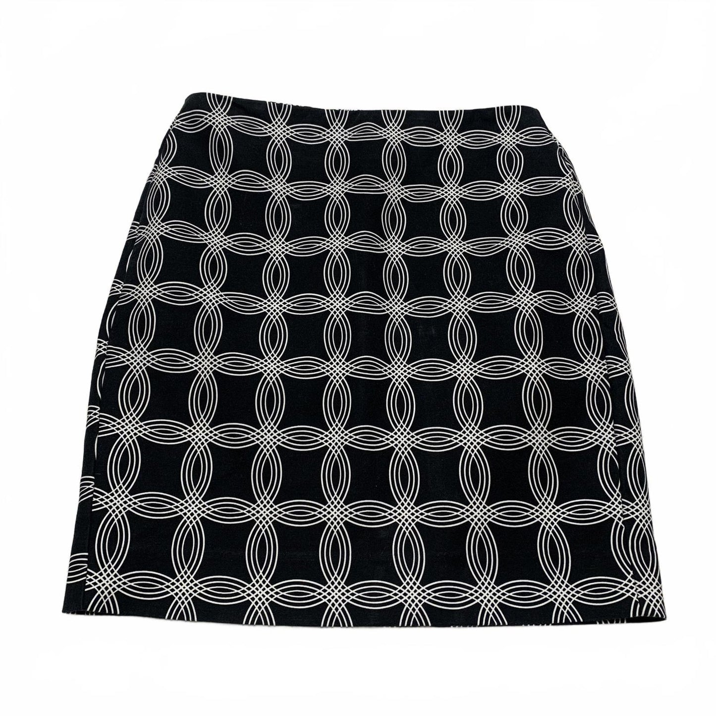 Banana Republic Womens Size 0 Black White Geometric Pattern Mini Skirt W26