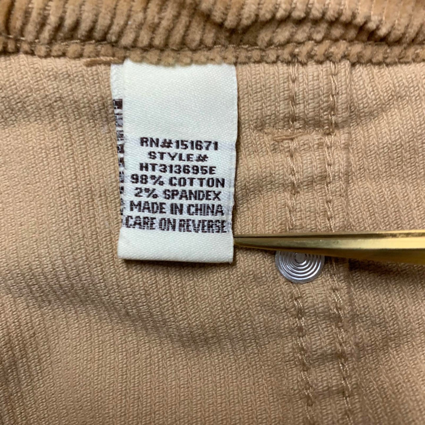 Hot Kiss Women's Size 0 Tan Corduroy Mini Skirt