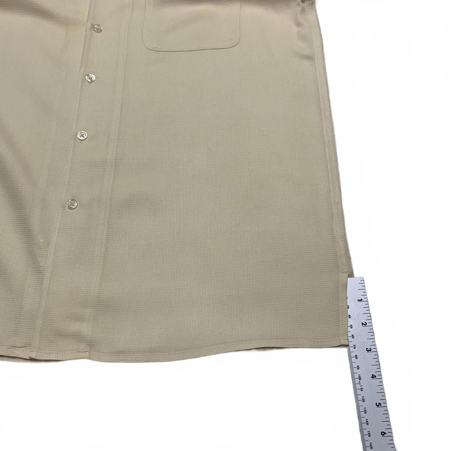 Jos. A. Bank Large Silk Shirt Light Beige Short Sleeves