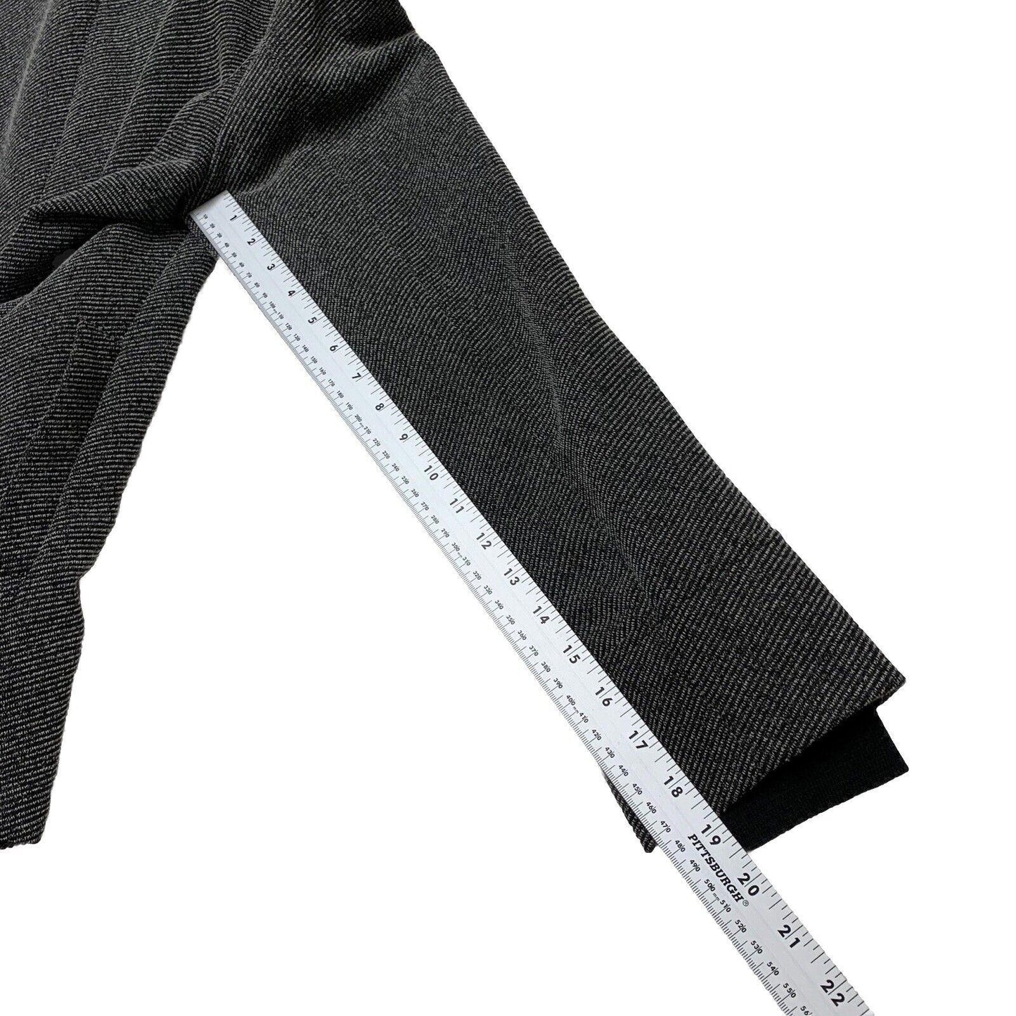 Zara Man buckle High Collar Coat Size 42 Herringbone Gray Made in Turkey