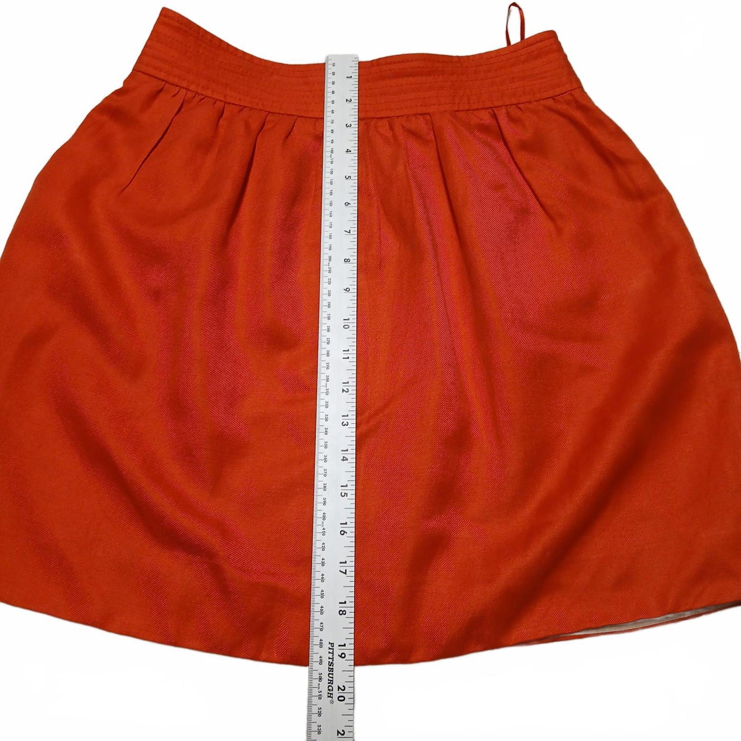 J. Crew Womens Size 4 Orange Button-Front Skirt Pockets W30.5